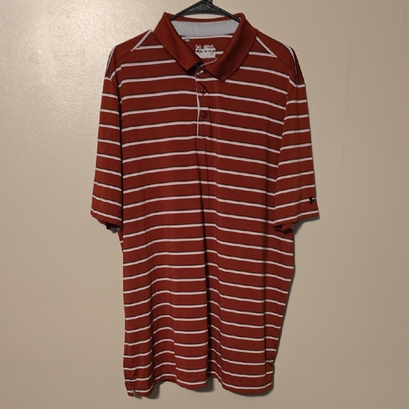 Under Armour Golf‎ Polo Shirt Red Mens Size 2XL - Picture 1 of 5